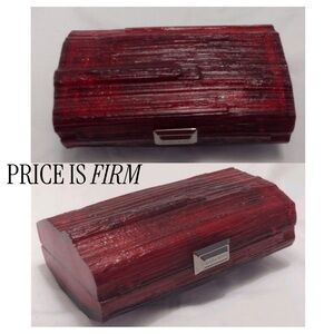 RARE Kara Ross Gemmo garnet red resin minaudiere / evening clutch